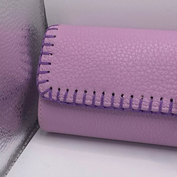 FATTO A MANO BY CARLOS FALCHI Python Leather Purple Crossbody Clutch Bag - Picture 4 of 11